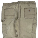 Carhartt Double Knee Carpenter Trousers - 38W 30L Beige Cotton