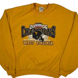 West Virginia Jerzees College Sweatshirt - Large Yellow Cotton Blend