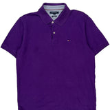 Tommy Hilfiger Slim Fit Polo Shirt - XL Purple Cotton