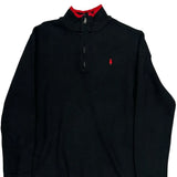 Polo By Ralph Lauren 1/4 Zip - Large Black Cotton