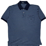 Polo By Ralph Lauren Striped Polo Shirt - Large Blue Cotton