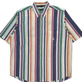 Nautica Striped Short Sleeve Shirt - Large Multicoloured Cotton