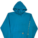 Carhartt Spellout Hoodie - XL Blue Cotton