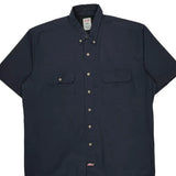 Dickies Short Sleeve Shirt - XL Navy Cotton Blend