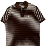 Polo By Ralph Lauren Striped Polo Shirt - XL Brown Cotton