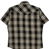 Wrangler Checked Short Sleeve Shirt - Large Black Cotton