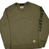 Built To Serve And Protect Hardworking People Carhartt Sweatshirt - Small Green Cotton Blend