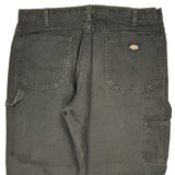 Dickies Double Knee Carpenter Trousers - 36W 30L Grey Cotton