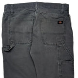 Dickies Double Knee Carpenter Trousers - 34W 30L Grey Cotton Blend
