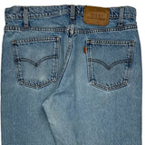 550 Orange Tab Levis Jeans - 34W 30L Light Wash Denim