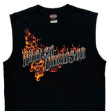 Harley Davidson Graphic Tank Top - Medium Black Cotton