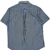 Nautica Striped Short Sleeve Shirt - Large Yellow Cotton