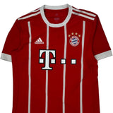 Bayern München Adidas 2017-18 Home Football Shirt - Medium Red Polyester