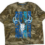 Deer Skull Graphic Realtree Camo T-Shirt - 2XL Brown Cotton