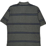 Nautica Striped Polo Shirt - Large Grey Cotton