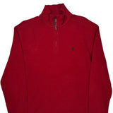 Polo By Ralph Lauren 1/4 Zip - Medium Red Cotton