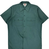 Dickies Short Sleeve Shirt - Large Green Cotton