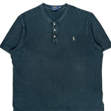 Polo By Ralph Lauren Faded Henley Polo Shirt - XL Blue Cotton