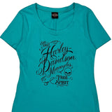 Free Spirit Harley Davidson T-Shirt - Medium Blue Cotton