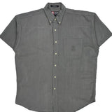 Chaps Ralph Lauren Short Sleeve Shirt - Large Gray Polyester