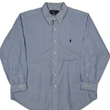 Ralph Lauren Striped Shirt - XL Blue Cotton