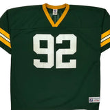 Green Bay Packers Logo Athletics #92 White Football Jersey - 2XL Green Polyester