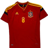 Spain National Team Adidas 2011-13 Home Xavi Football Shirt - XL Red Polyester