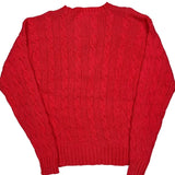 Polo By Ralph Lauren Cable Knit Sweater - Large Red Cotton