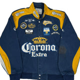 Beer Corona Extra Nascar Varsity Jacket - Large Blue Cotton