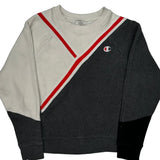 Reverse Weave Champion Striped Sweatshirt - Medium Cream Cotton