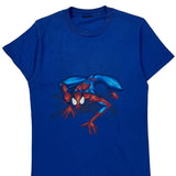 Spiderman 2001 Marvel Cartoon T-Shirt - XS Blue Cotton