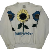 Sunflower Tultex Floral Sweatshirt - XL Blue Cotton Blend