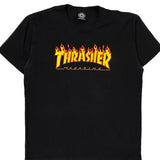 Thrasher Graphic T-Shirt - Medium Black Cotton