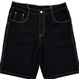 Unbranded Contrast Stitch Denim Shorts - 34W 11L Black Denim