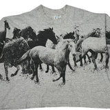 Cropped Unbranded Graphic T-Shirt - XL Gray Cotton