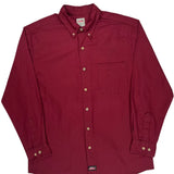 Dickies Shirt - Large Burgundy Cotton Blend