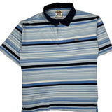 Avirex Striped Polo Shirt - Medium Blue Cotton