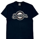 Milwaukee Brewers Majestic Mlb T-Shirt - Large Navy Cotton