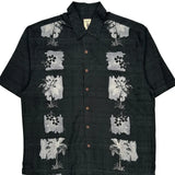 Jamaica Jaxx Floral Hawaiian Shirt - Large Black Silk