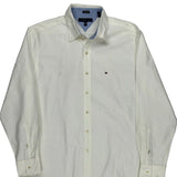 Tommy Hilfiger Slim Fit Shirt - Large White Cotton