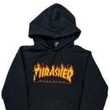 Skateboarding Thrasher Graphic Hoodie - Small Black Cotton