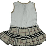 Age 3M Burberry Checked Dress - XS White Cotton