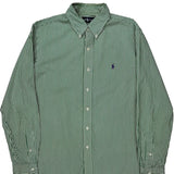 Ralph Lauren Striped Shirt - Large Green Cotton