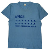 Wnwz-Fm Presents Hands Across The Beach Screen Stars Single Stitch T-Shirt - Large Blue Cotton Blend