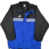 Adidas Striped Track Jacket - Large Blue Polyester