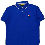 Tommy Hilfiger Slim Fit Polo Shirt - Large Blue Cotton