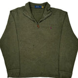 Polo By Ralph Lauren 1/4 Zip - Large Green Cotton