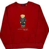 Polo Bear Polo By Ralph Lauren Graphic Sweatshirt - XL Red Cotton