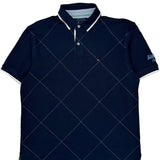 Tommy Hilfiger Argyle Polo Shirt - Large Navy Cotton