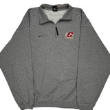 Nike College 1/4 Zip - XL Grey Cotton